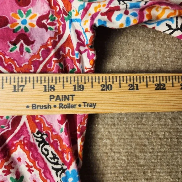 Lauren Ralph Lauren Womens Medium Cotton Paisley Boho Button Up Shirt Multi - Picture 6 of 9